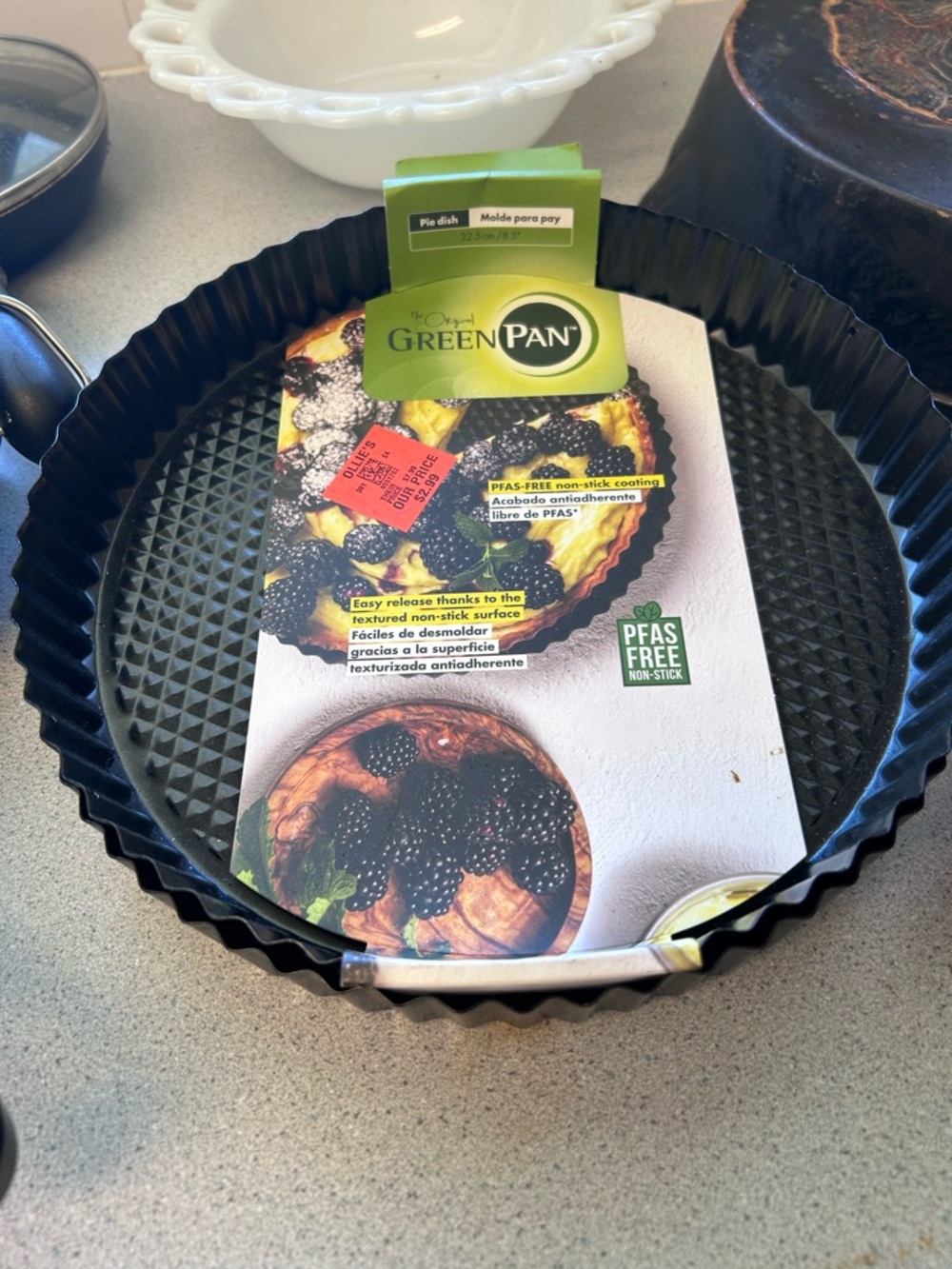 GreenPan Black Fluted Non-Stick Tart Pan set of two